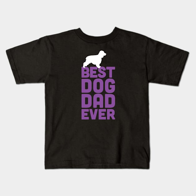 Best Cocker Spaniel Dog Dad Ever - Purple Dog Lover Gift Kids T-Shirt by Elsie Bee Designs